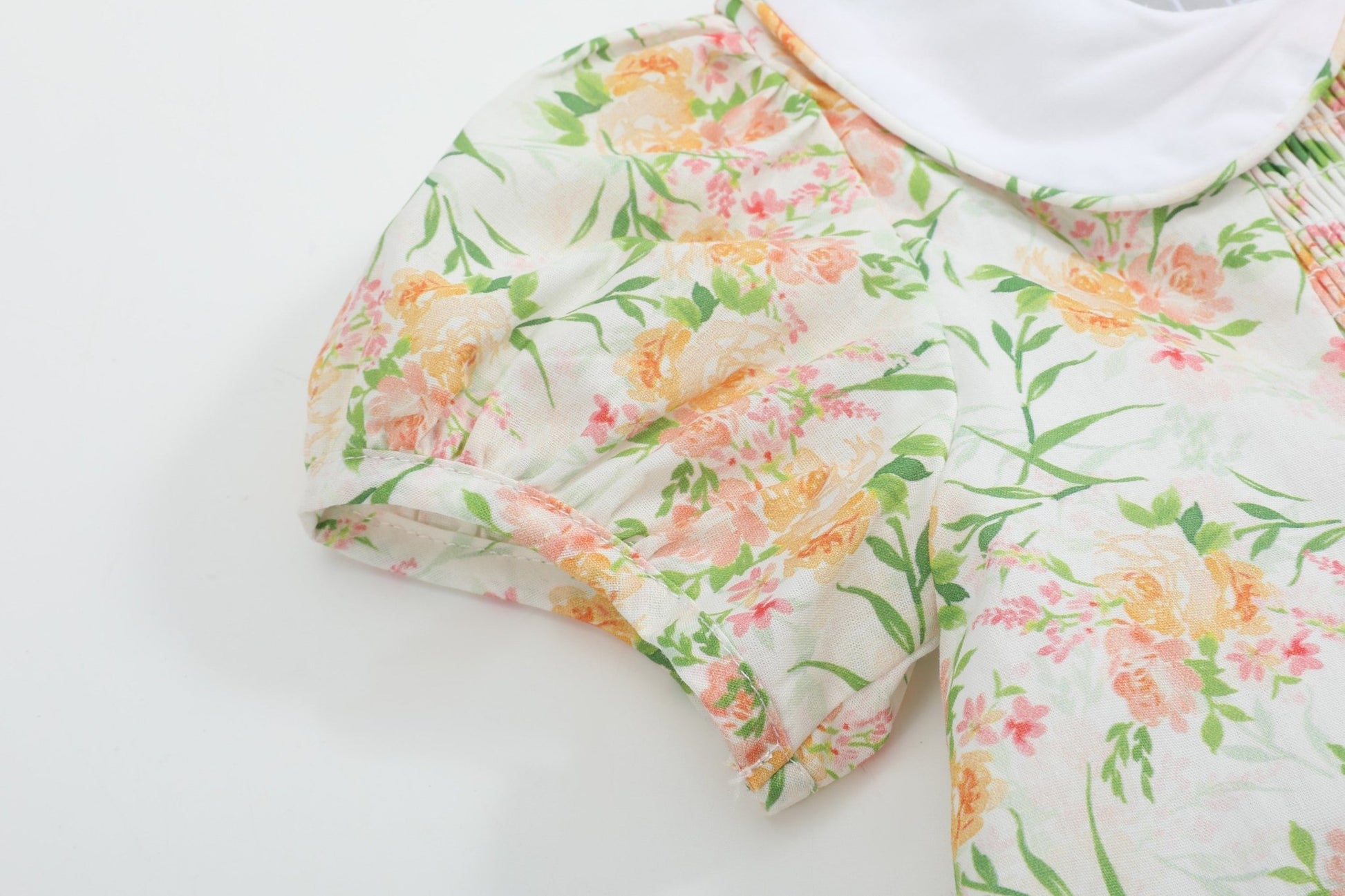 Floral Smocked Collared Dress - Abbies Place