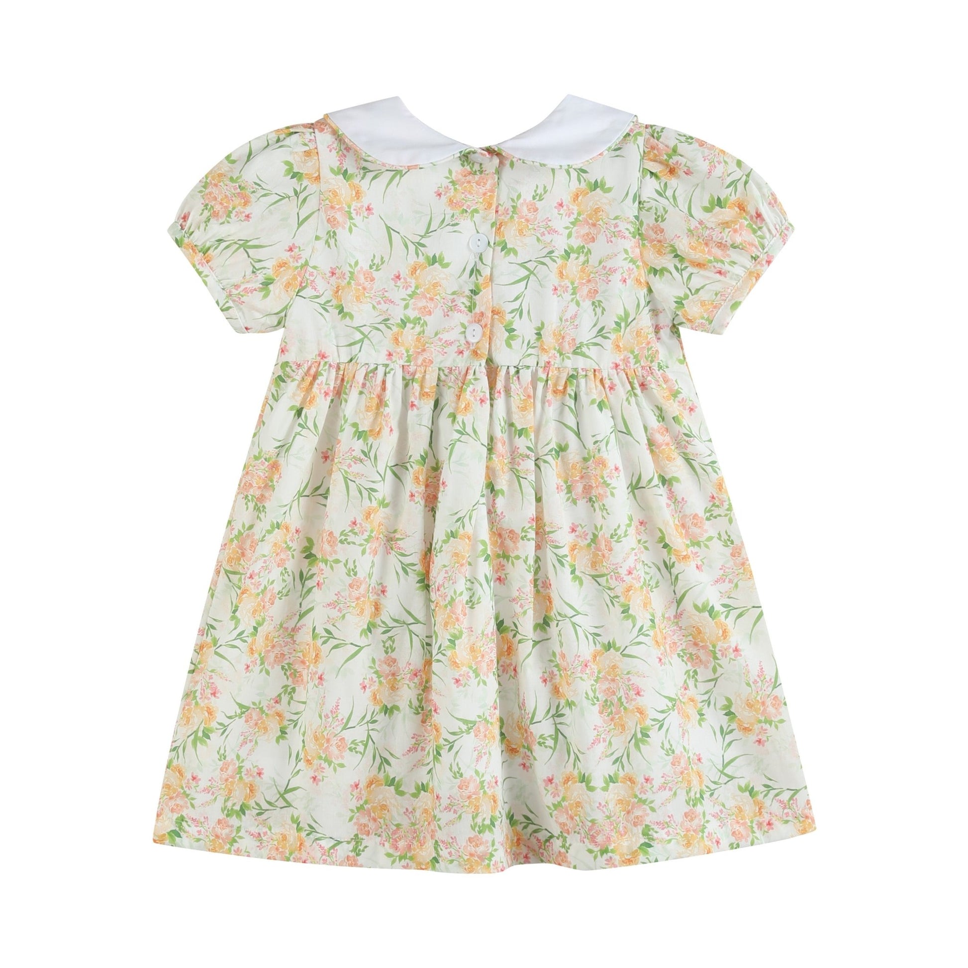 Floral Smocked Collared Dress - Abbies Place