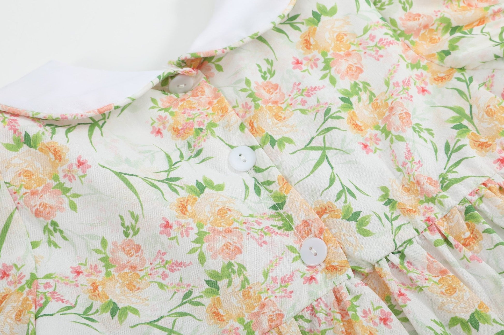 Floral Smocked Collared Dress - Abbies Place