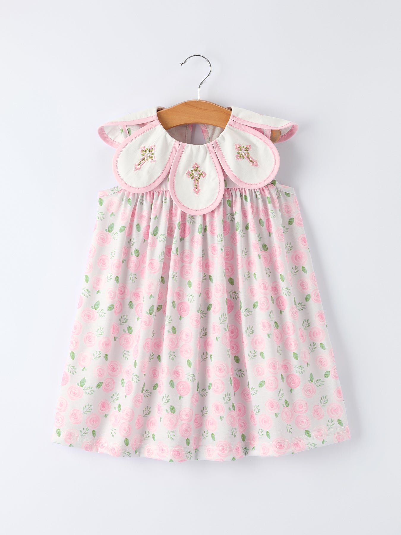 Floral Smocked Petal Peter Pan Collar Dress - Abbies Place