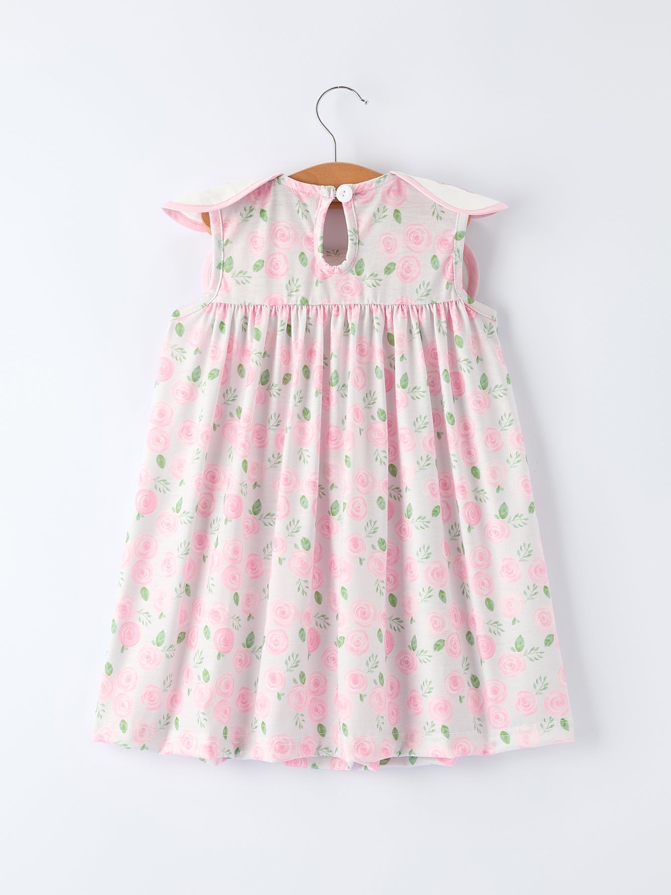 Floral Smocked Petal Peter Pan Collar Dress - Abbies Place