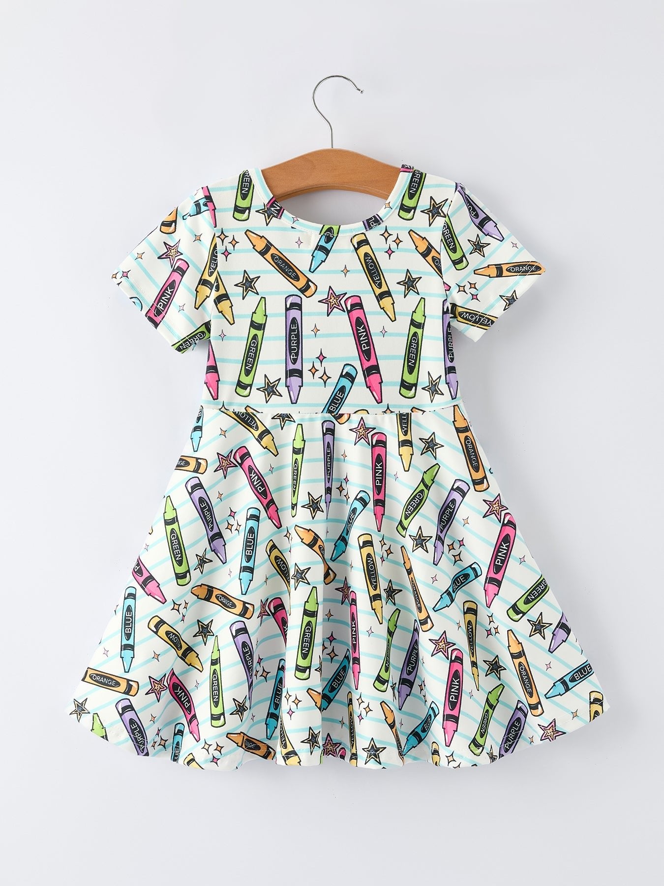 Girl Back To School Pencil Print Dress - Abbies Place