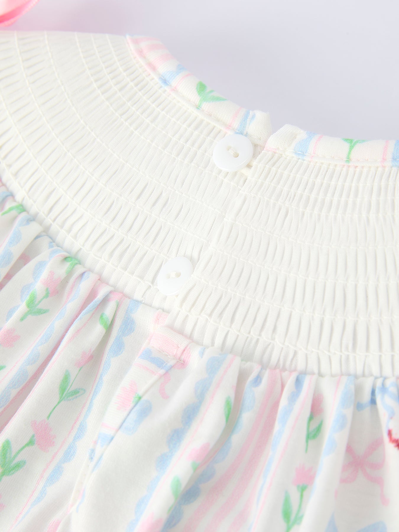 Girl Bow Stripe Smocked Dress - Abbies Place