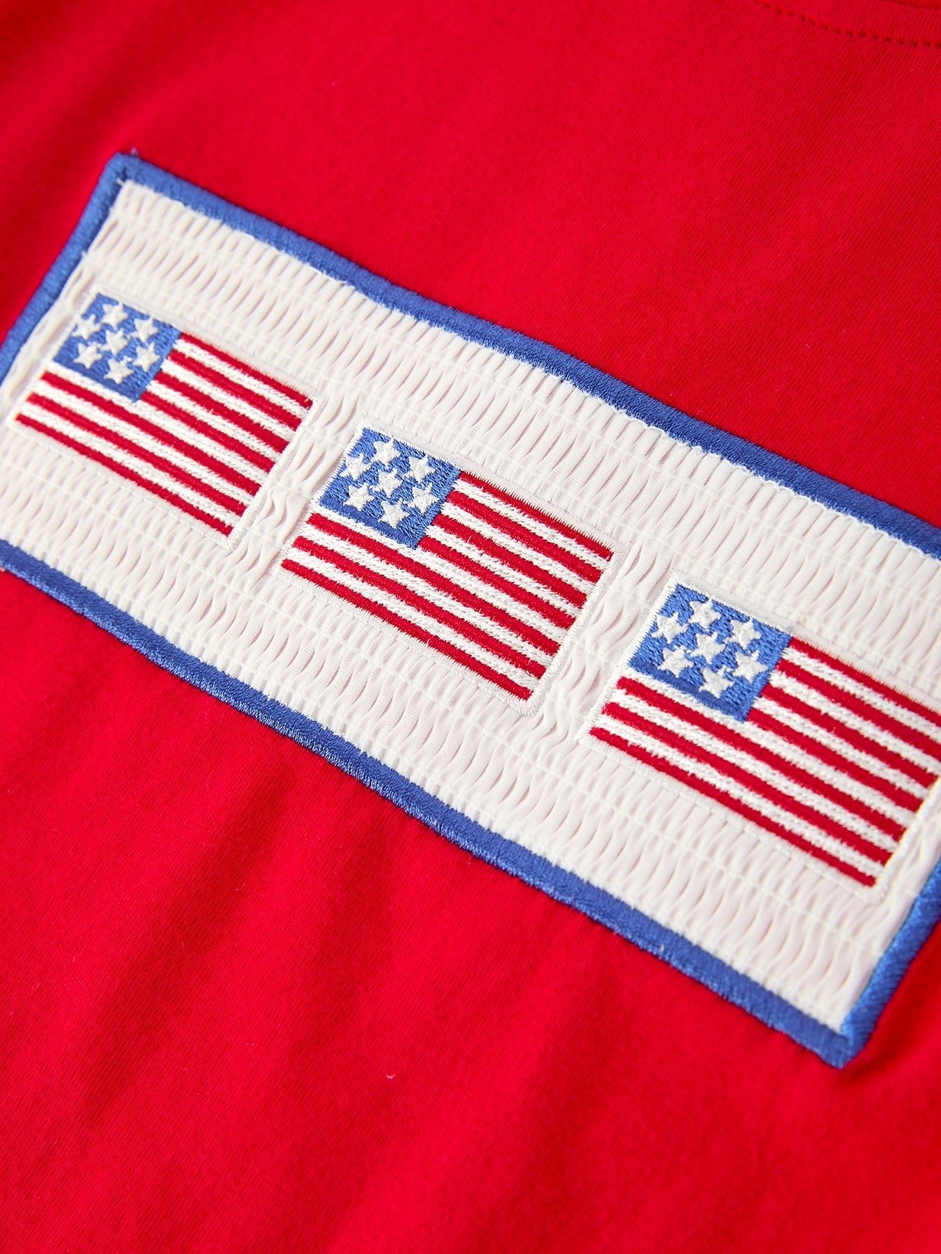 Girls 4th of July Flag Outfit Set Embroidery Plaid - Abbies Place