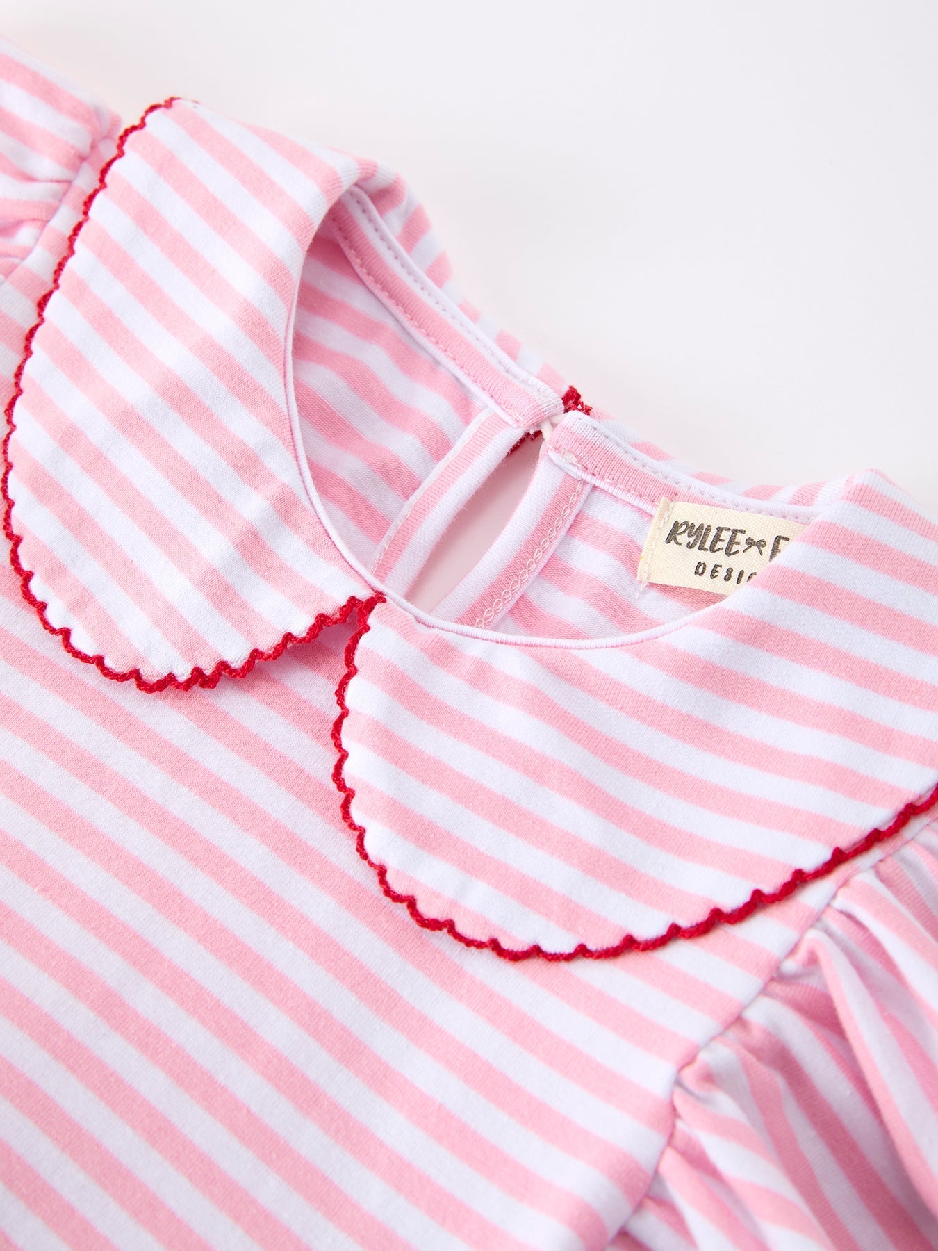 Girls Back To School Apple Applique Twirl Dress Ruffle Petal Collar - Abbies Place