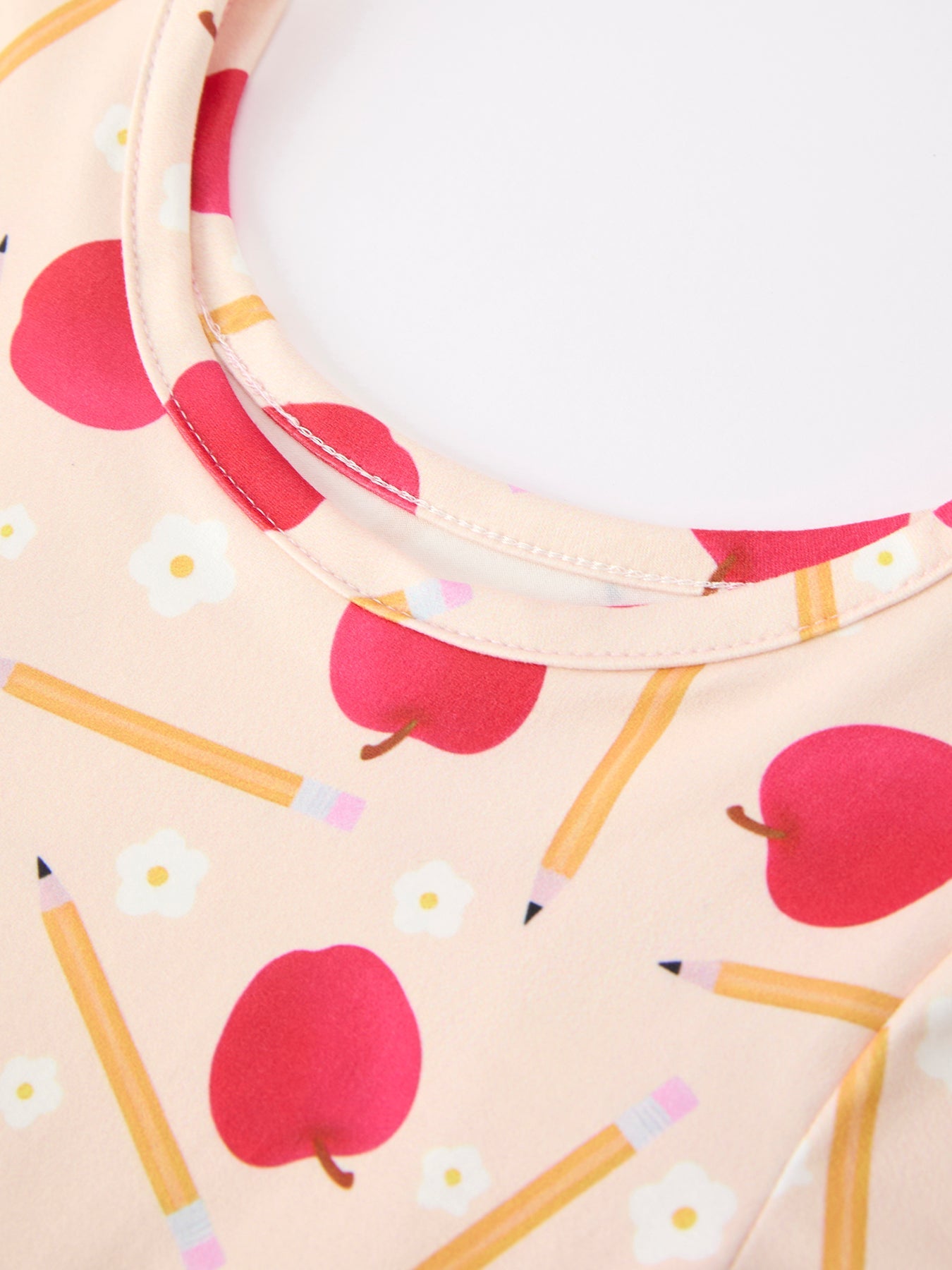 Girls Back To School Apple Pencil Twirl Dress - Abbies Place
