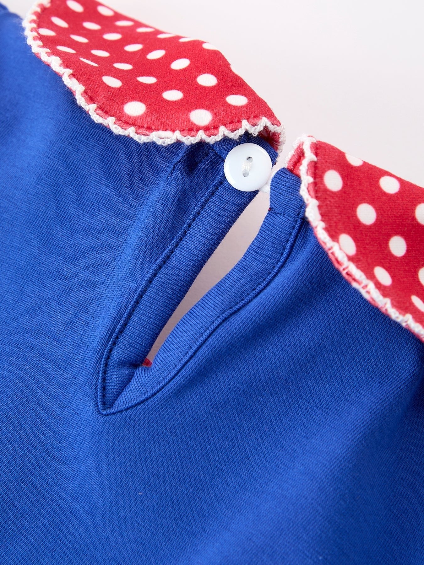 Girls Back To School Apple Polka Dot Petals Collar Bow Dress - Abbies Place