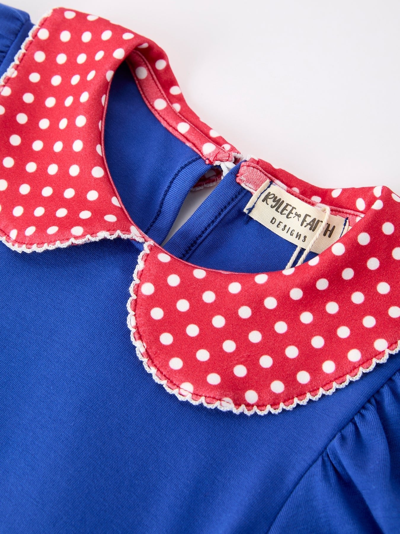 Girls Back To School Apple Polka Dot Petals Collar Bow Dress - Abbies Place
