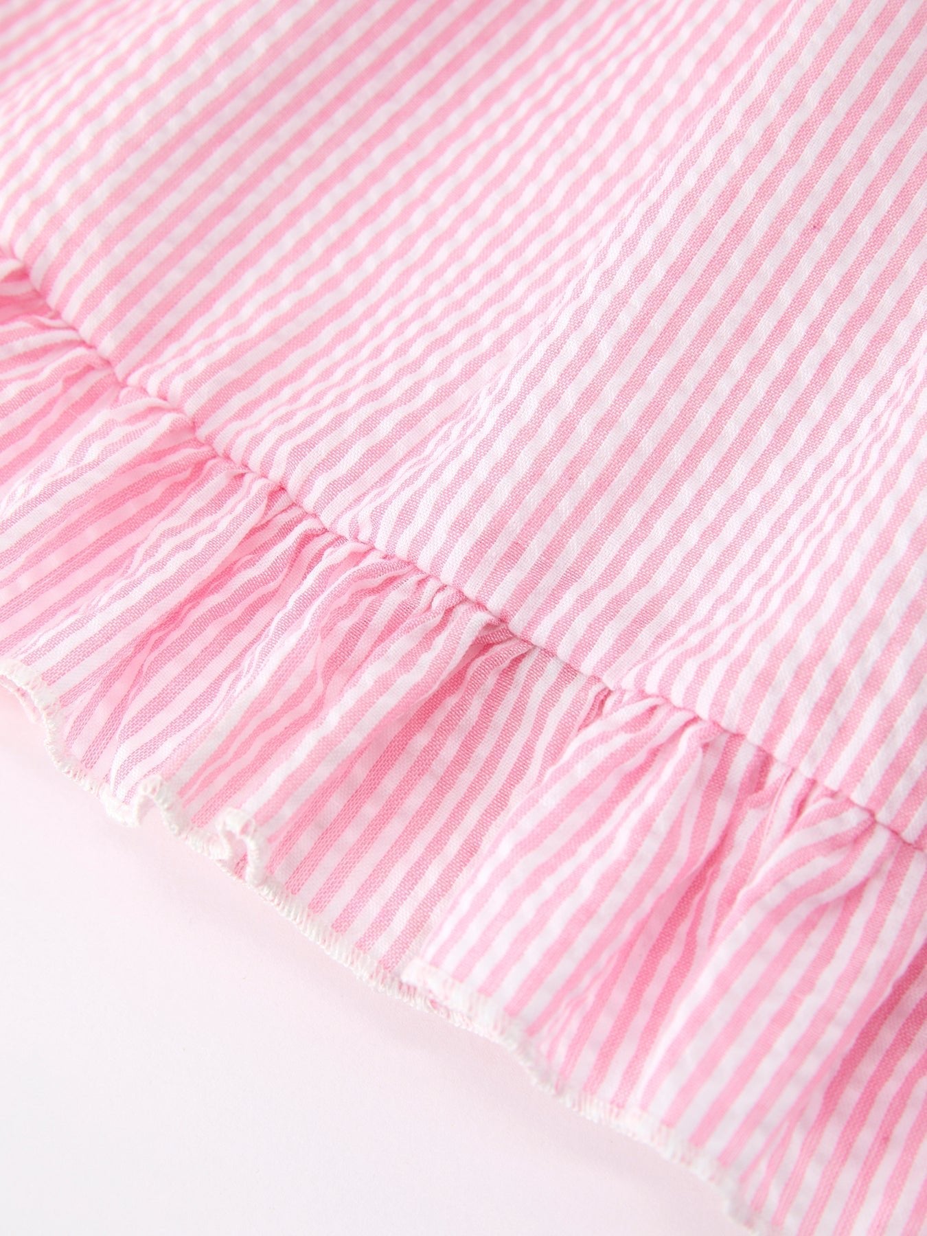 Girls Back To School Bow Twirl Dress Ruffle Applique Pink - Abbies Place