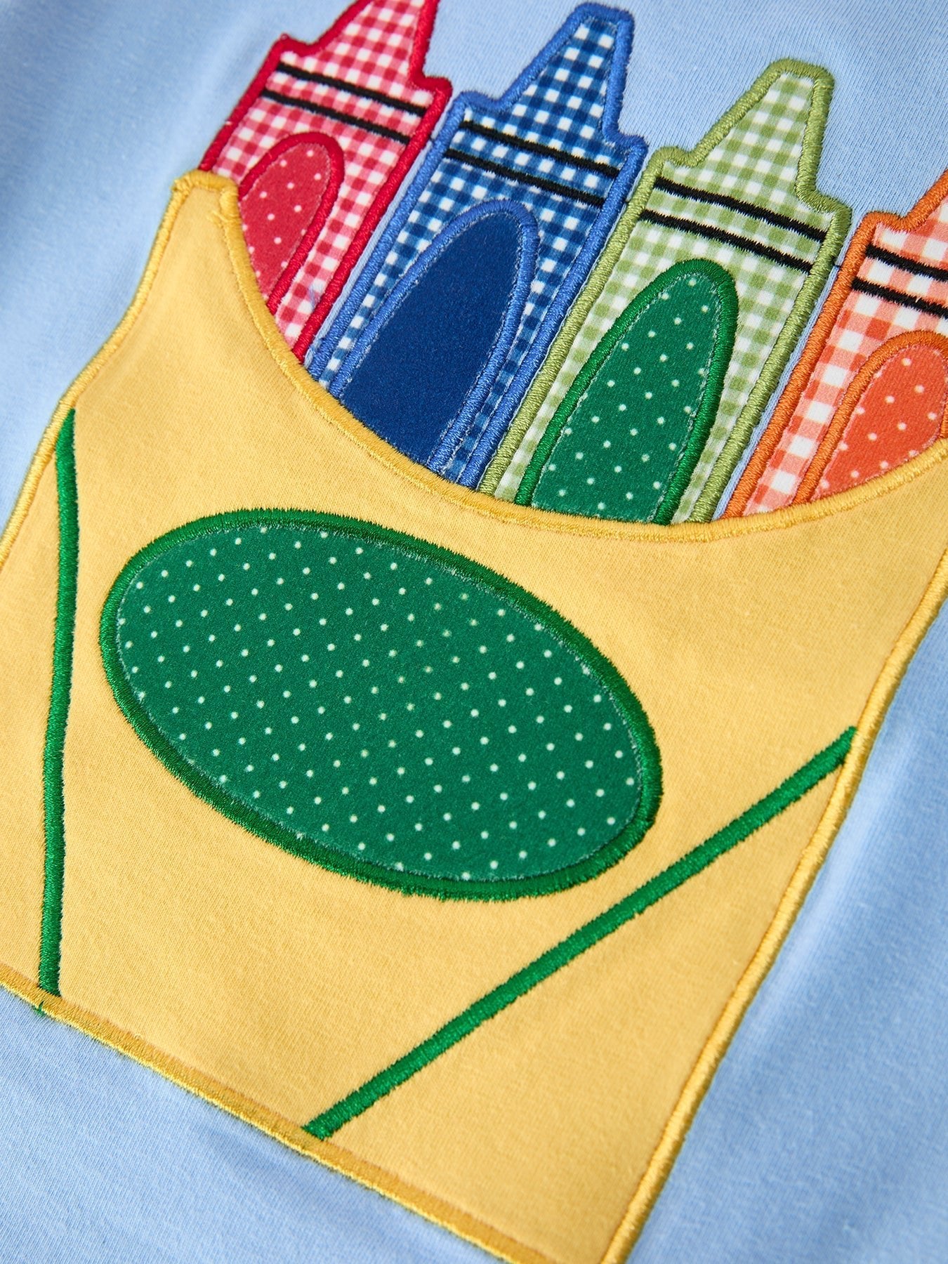 Girls Back To School Crayon Applique Top Shorts Set - Abbies Place