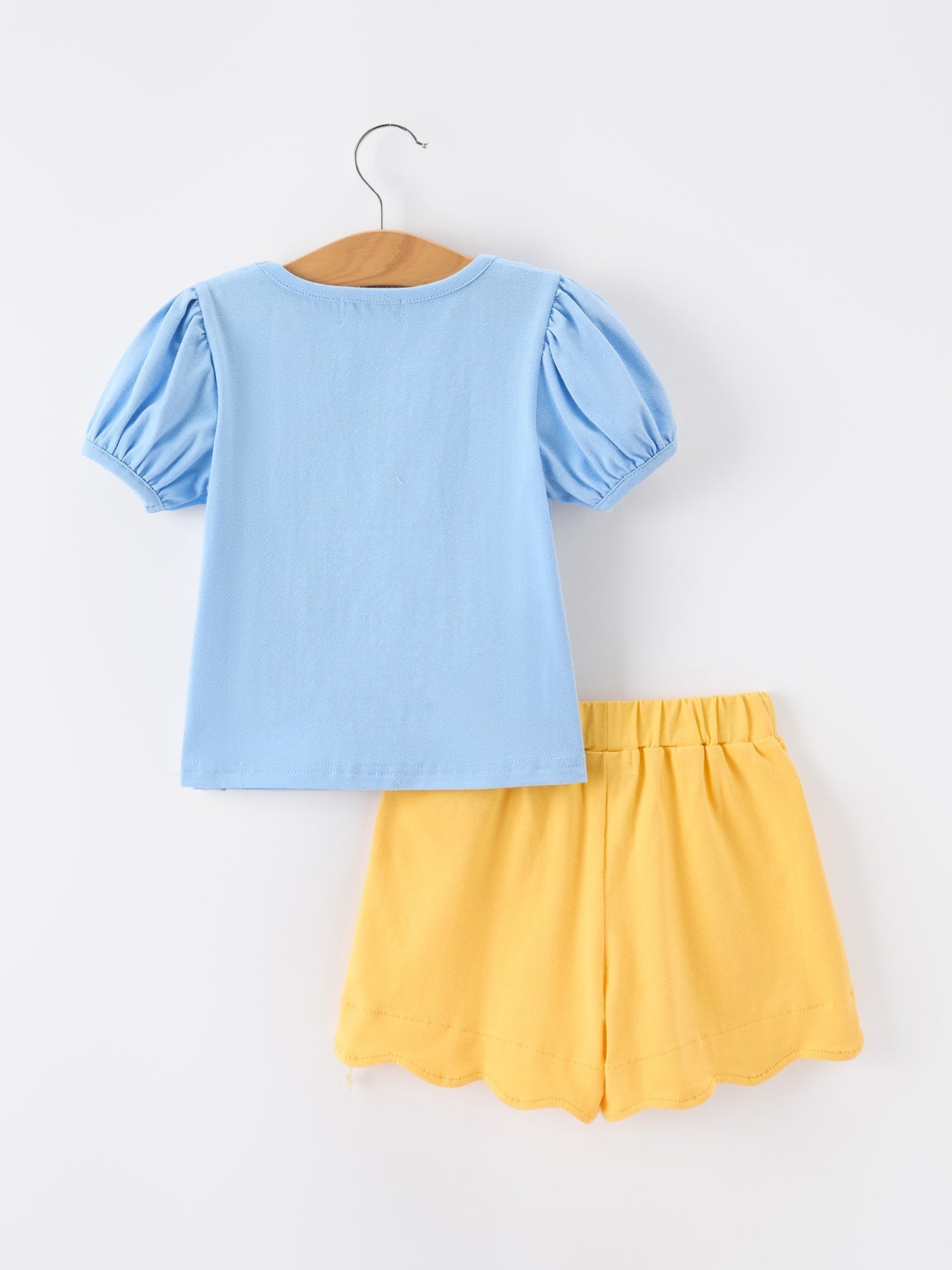 Girls Back To School Crayon Applique Top Shorts Set - Abbies Place