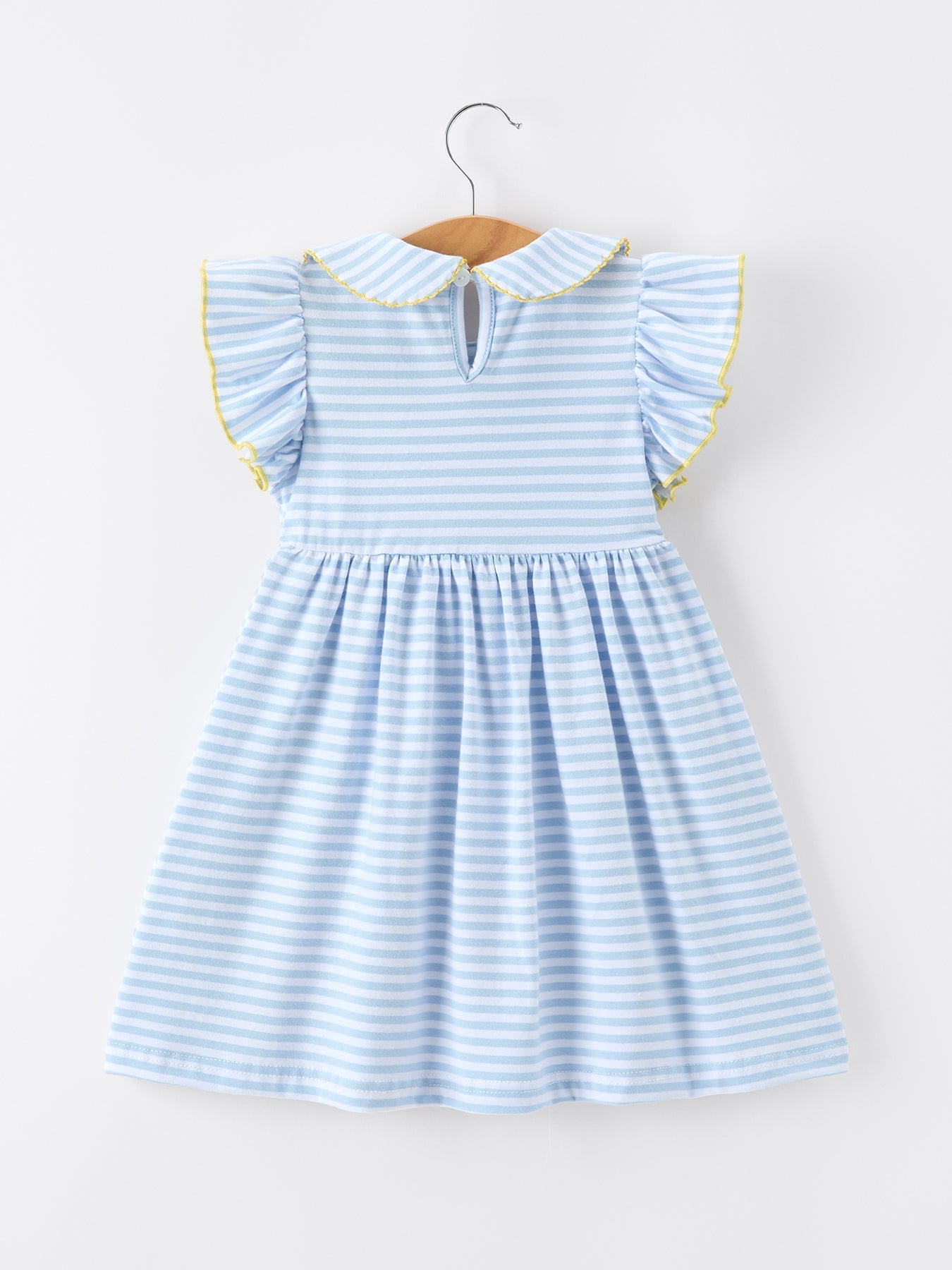 Girls Back To School Crayon Dress Ruffle Petal Collar Applique - Abbies Place