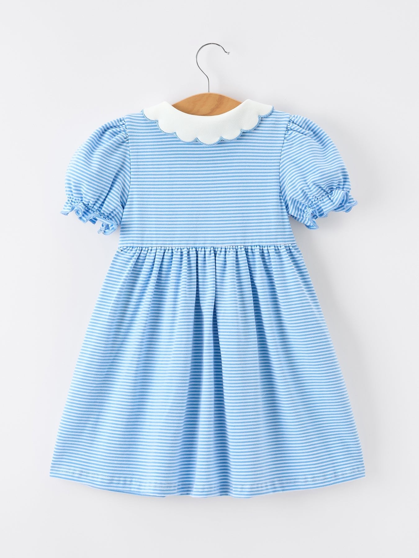 Girls Back To School Pencil Dress Petals Collar Pocket Applique - Abbies Place