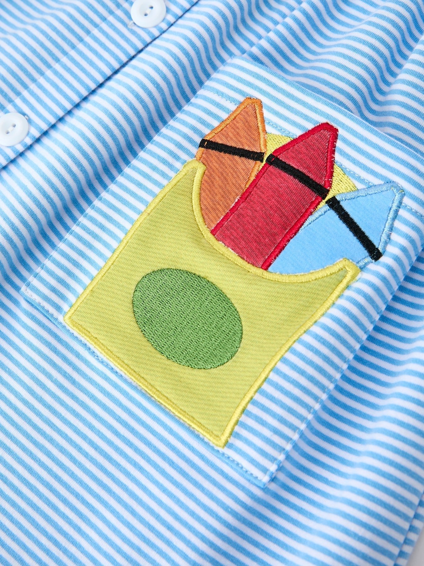 Girls Back To School Pencil Dress Petals Collar Pocket Applique - Abbies Place
