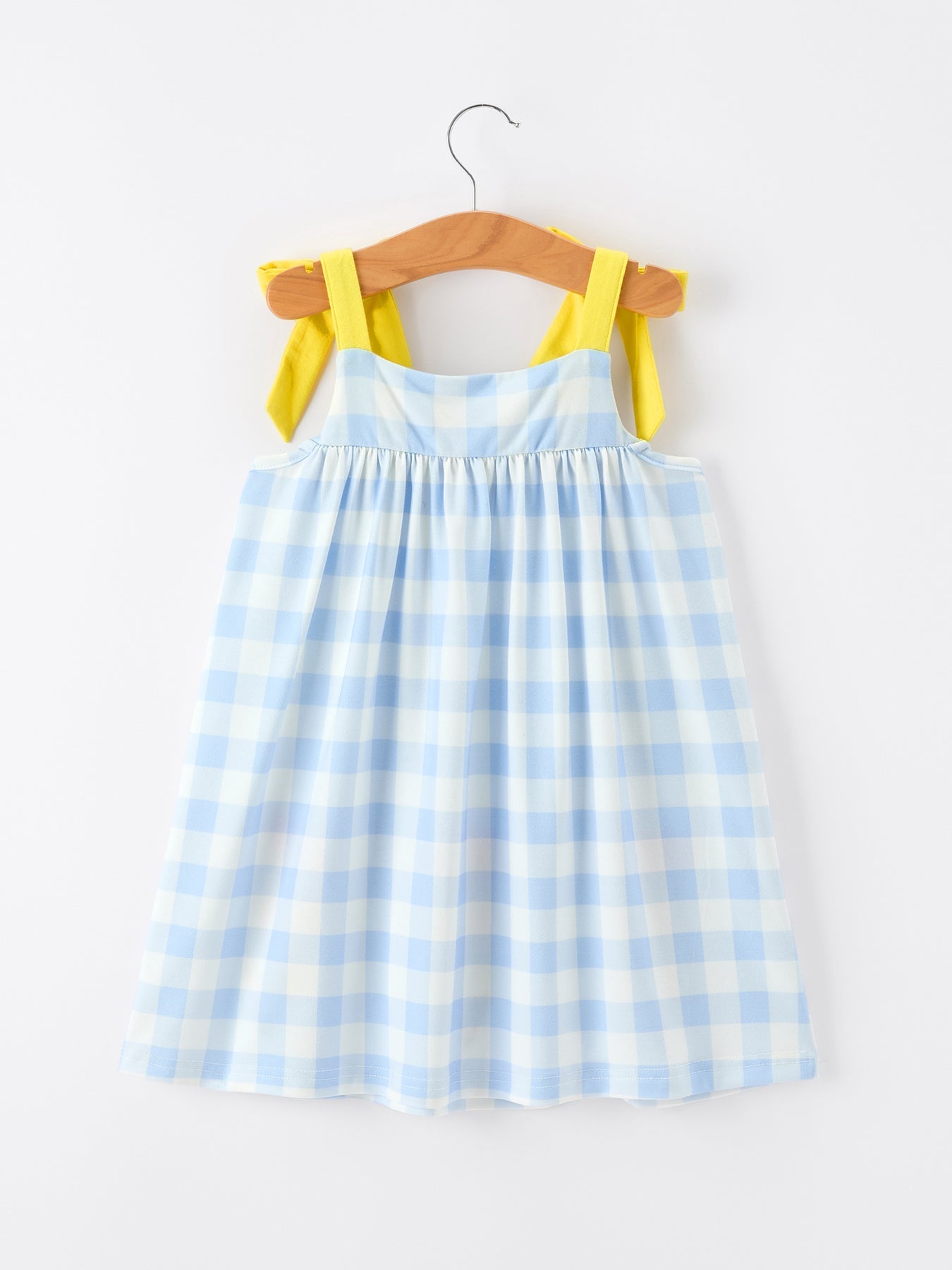 Girls Back To School Pencil Plaid Dress Bow Applique Smocked - Abbies Place