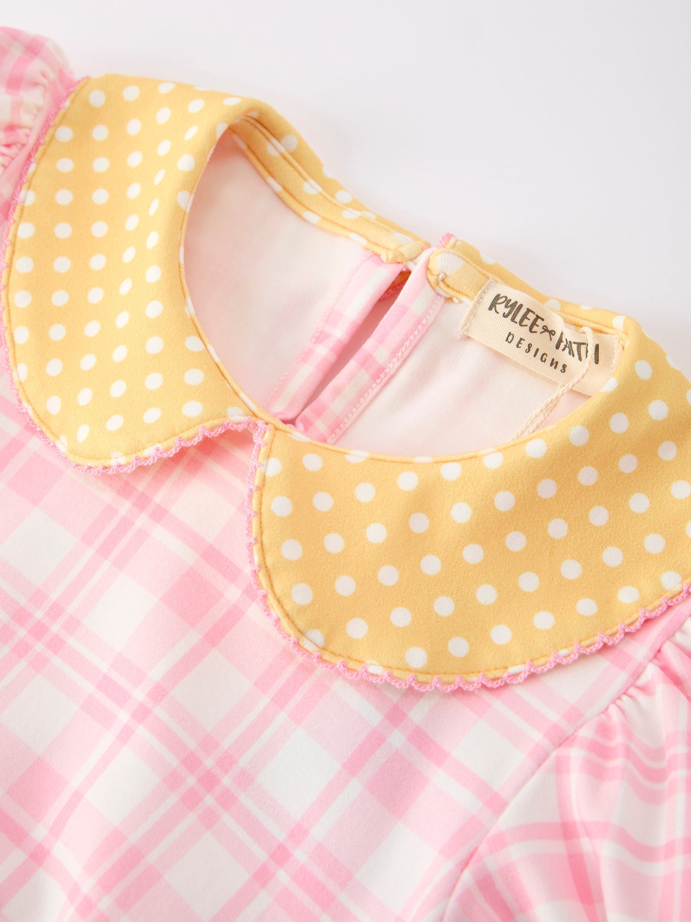 Girls Back To School Pencil Plaid Twirl Dress Bow Petals Collar - Abbies Place