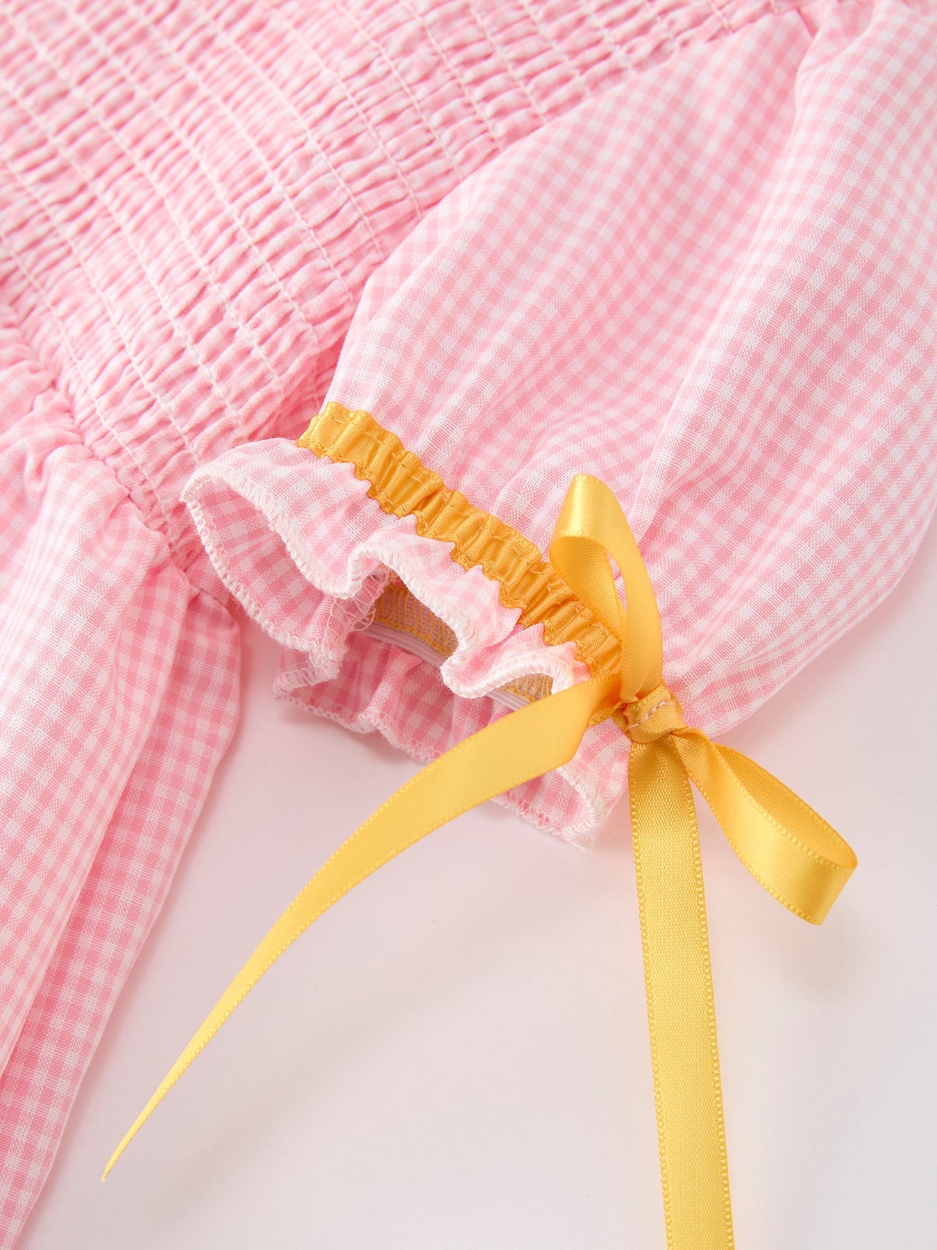Girls Back To School Pencil Twirl Dress Bow Applique Smocked - Abbies Place