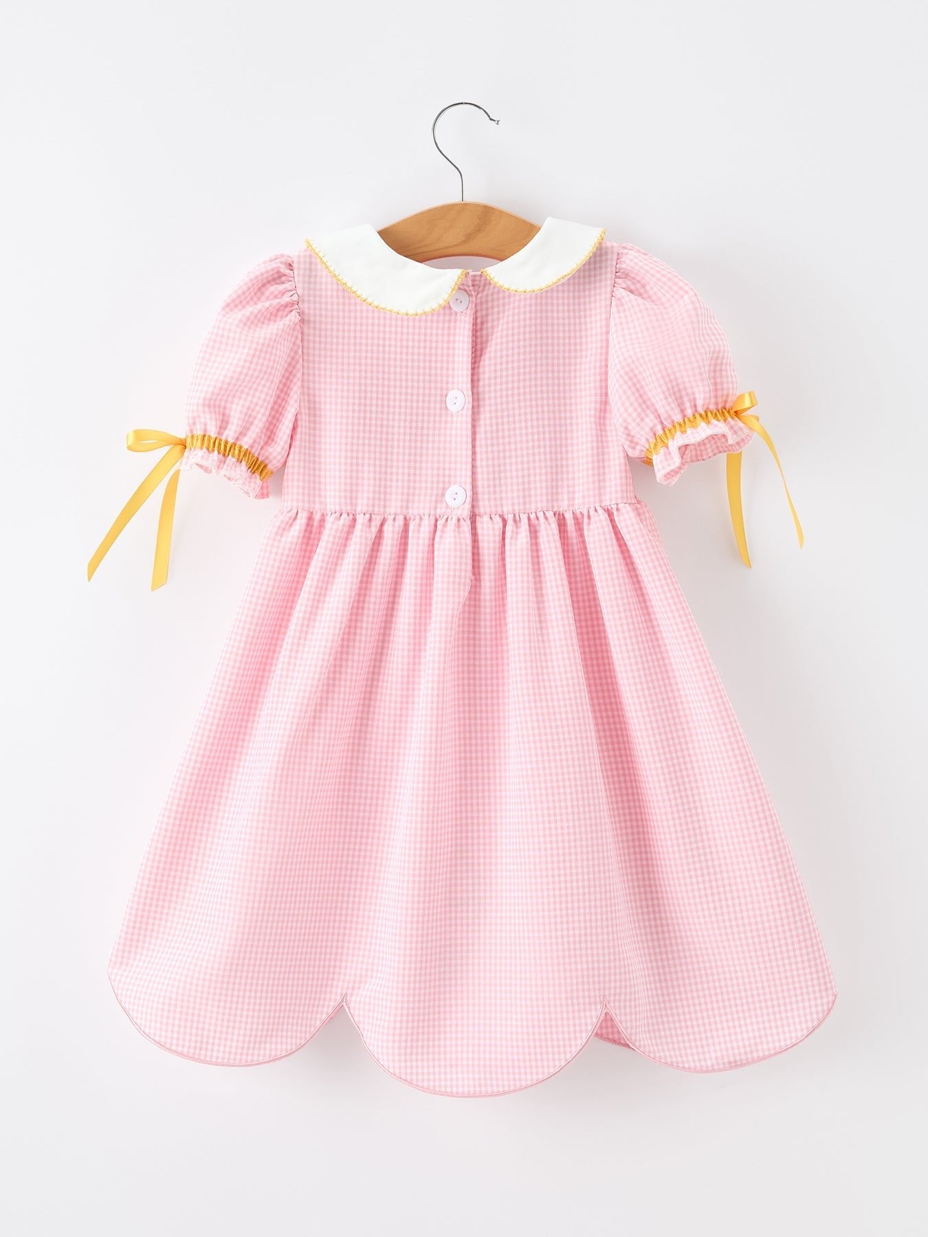 Girls Back To School Pencil Twirl Dress Bow Applique Smocked - Abbies Place