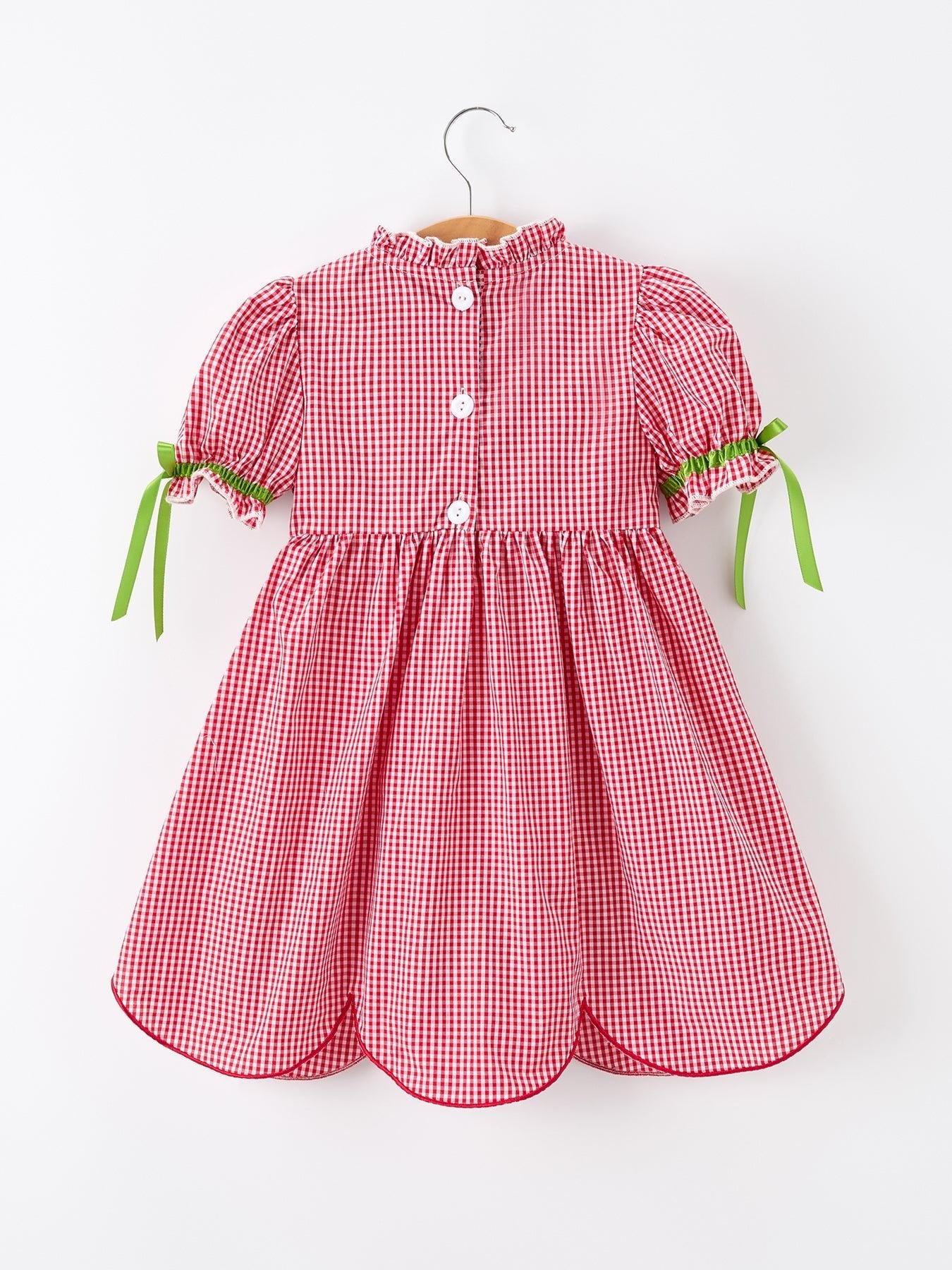 Girls Back To School Worm Plaid Twirl Dress Smocked - Abbies Place