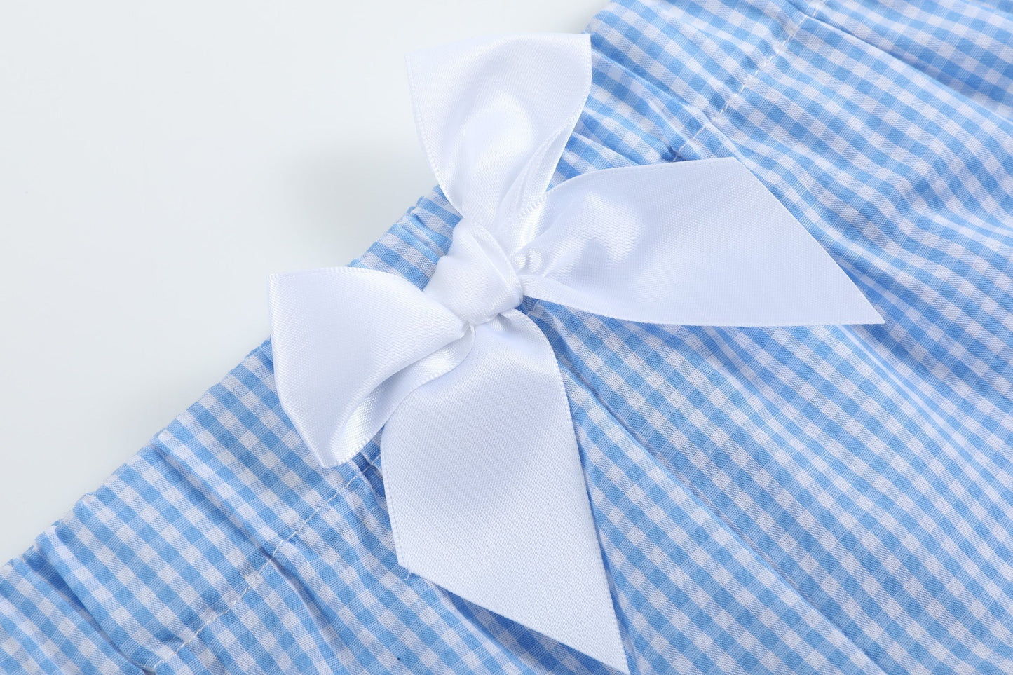 Girls Light Blue Gingham Golf Tee and Shorts 2pc Set - Abbies Place