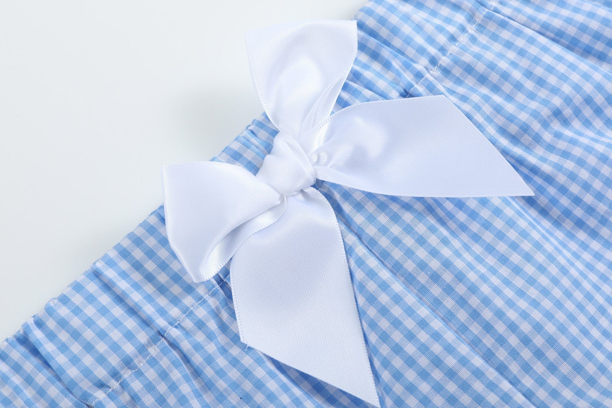 Girls Light Blue Gingham Golf Tee and Shorts 2pc Set - Abbies Place