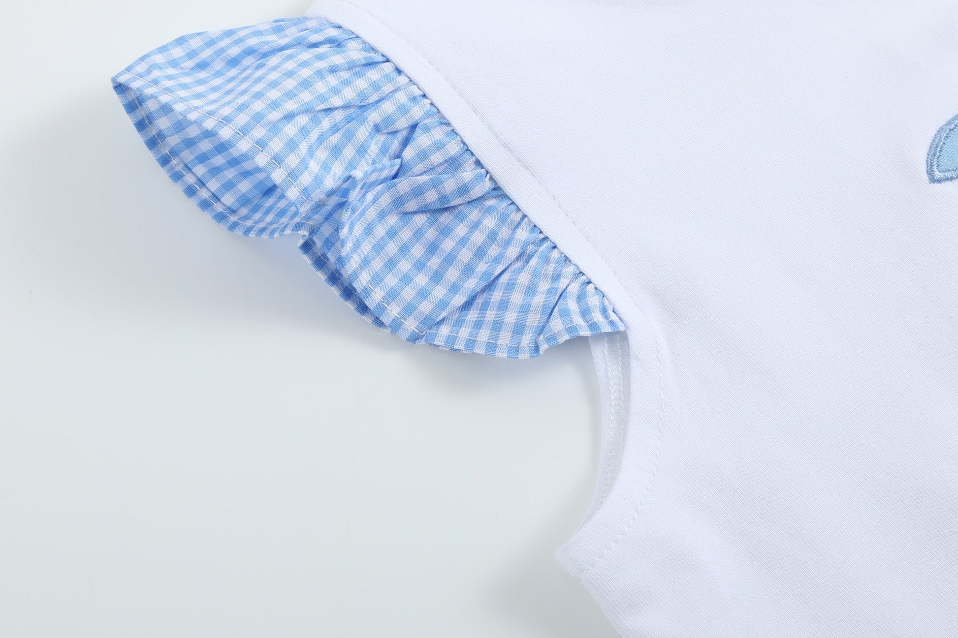 Girls Light Blue Gingham Golf Tee and Shorts 2pc Set - Abbies Place