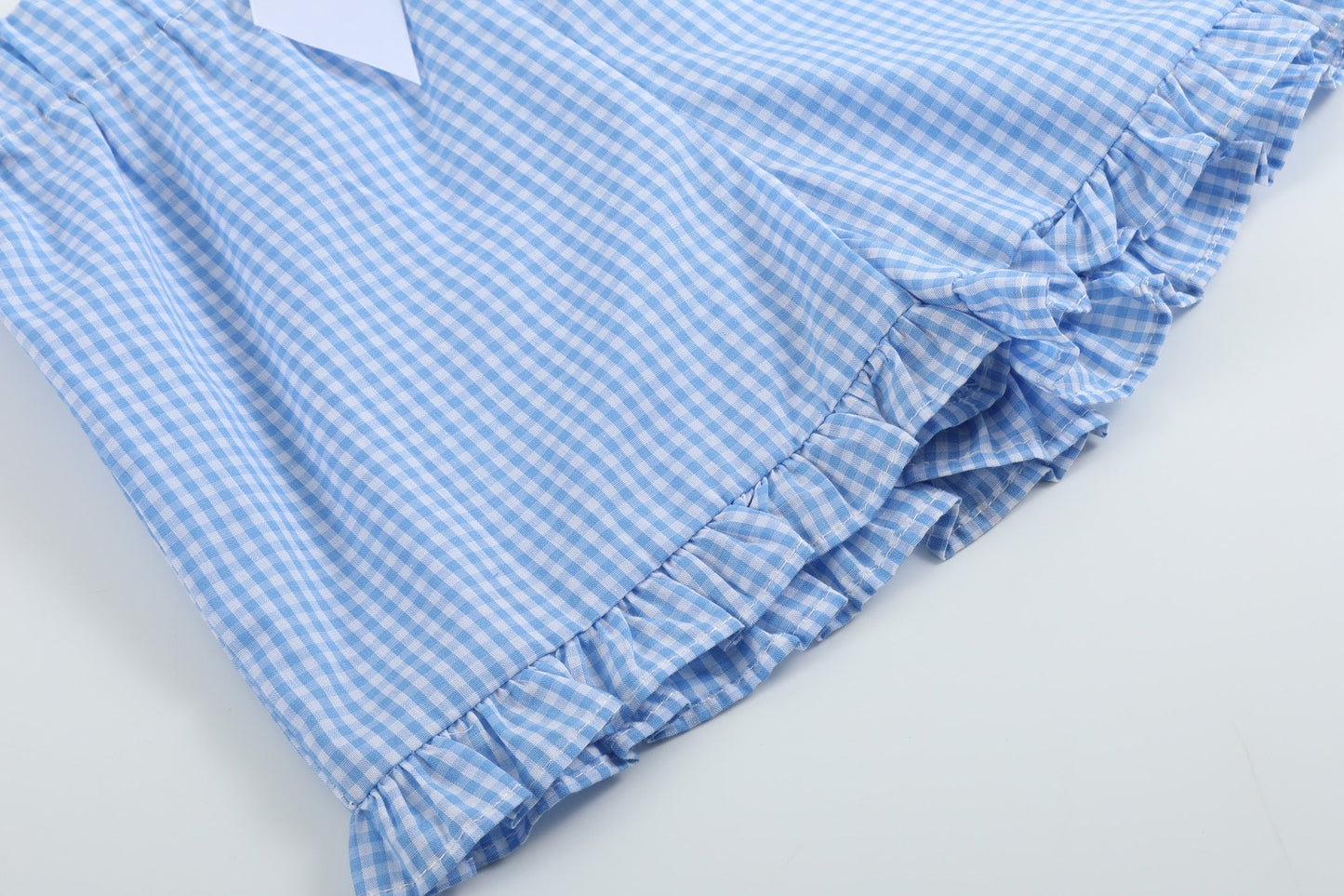 Girls Light Blue Gingham Golf Tee and Shorts 2pc Set - Abbies Place