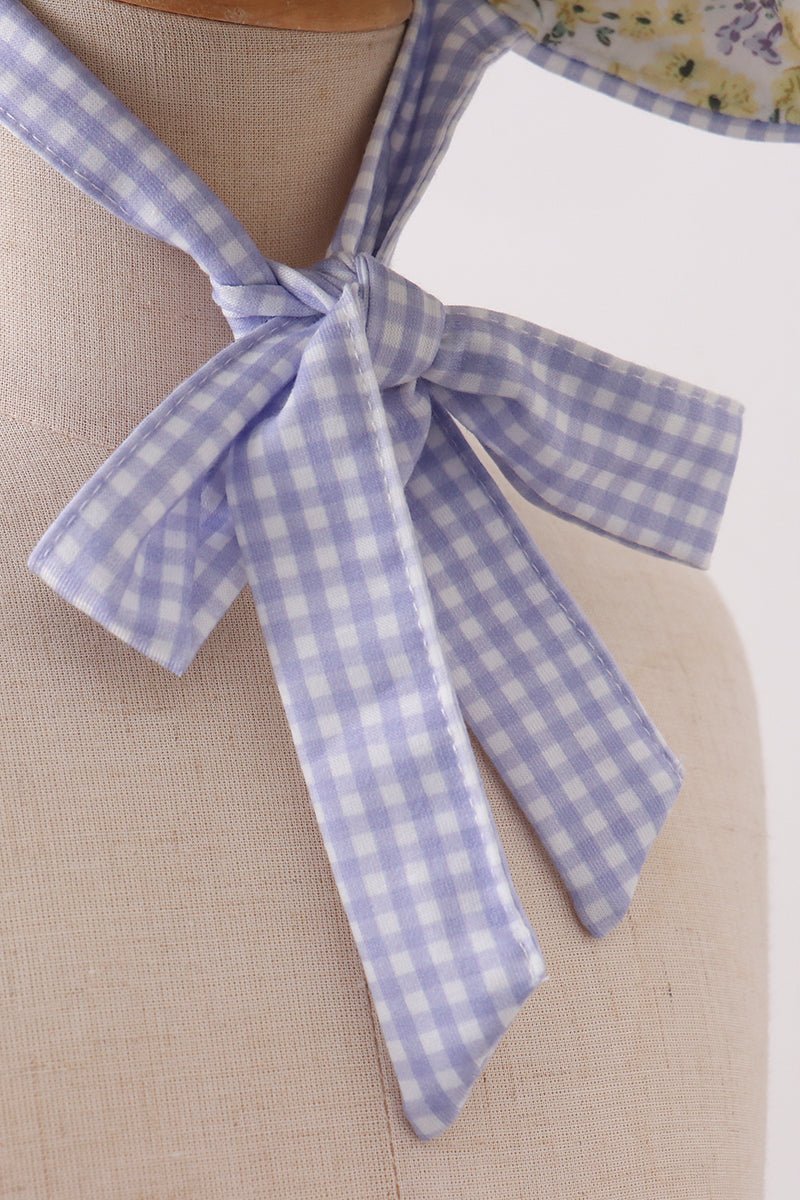 Golden meadow floral ruffle bow bonnet - Abbies Place