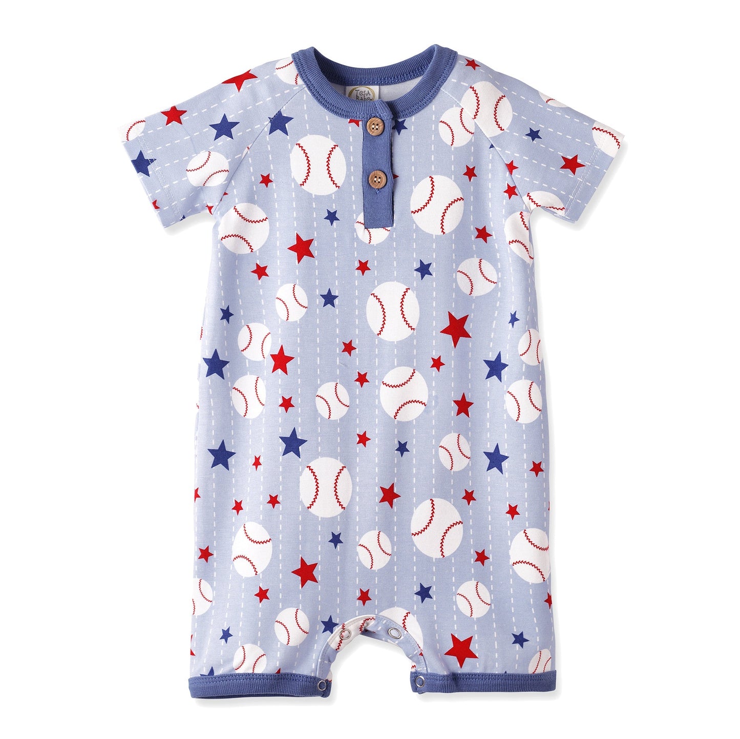 Grand Slam Baseball Bamboo Shorty Romper for Baby Boys - Abbies Place