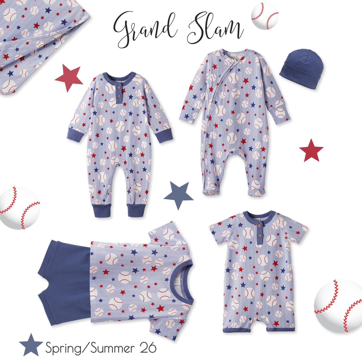 Grand Slam Baseball Bamboo Tee & Cotton Shorts Set for Boys - Abbies Place