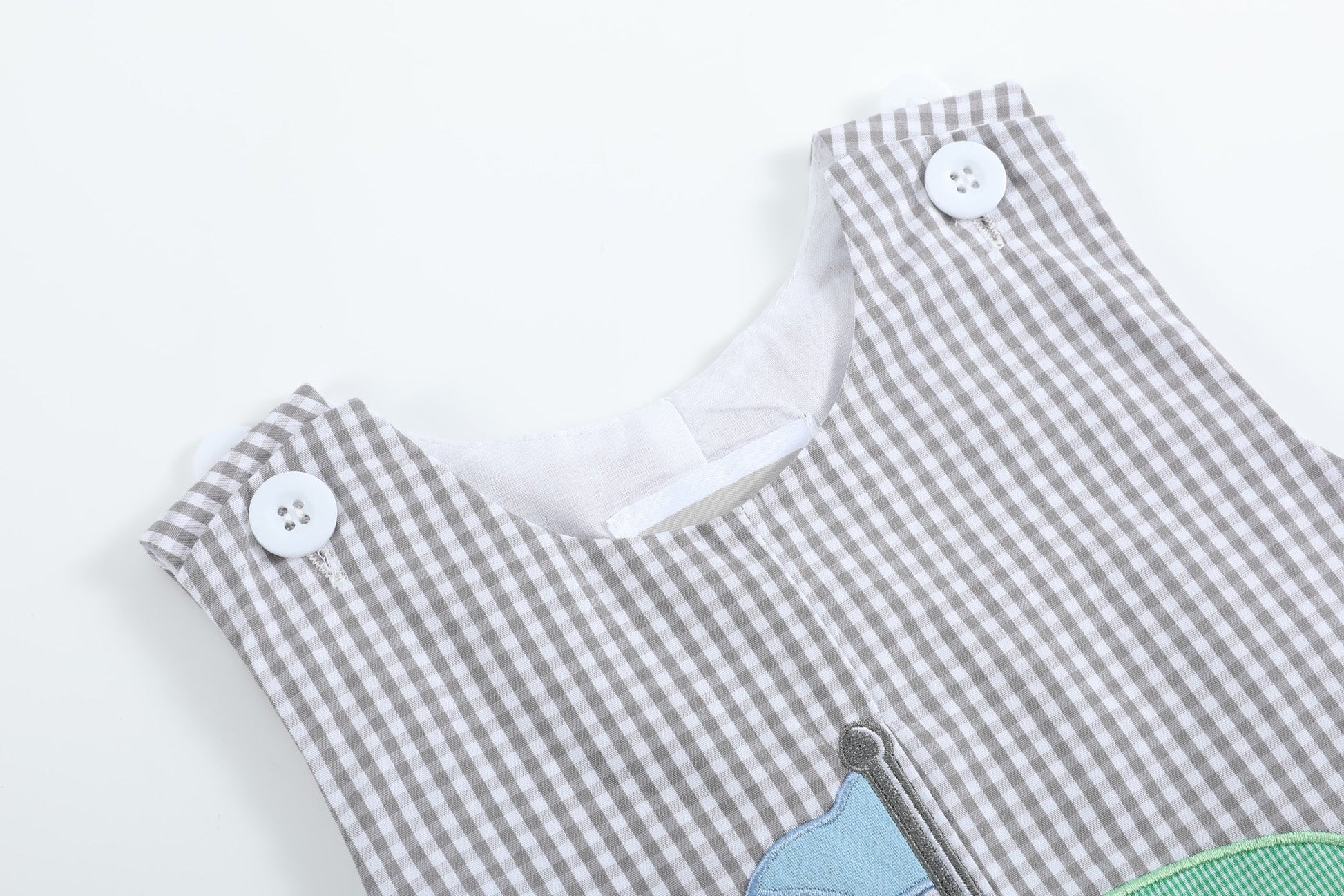Gray Gingham Golf Shortalls - Abbies Place