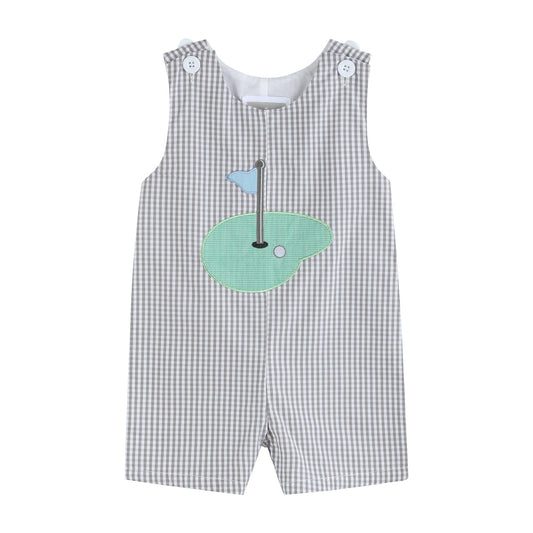 Gray Gingham Golf Shortalls - Abbies Place