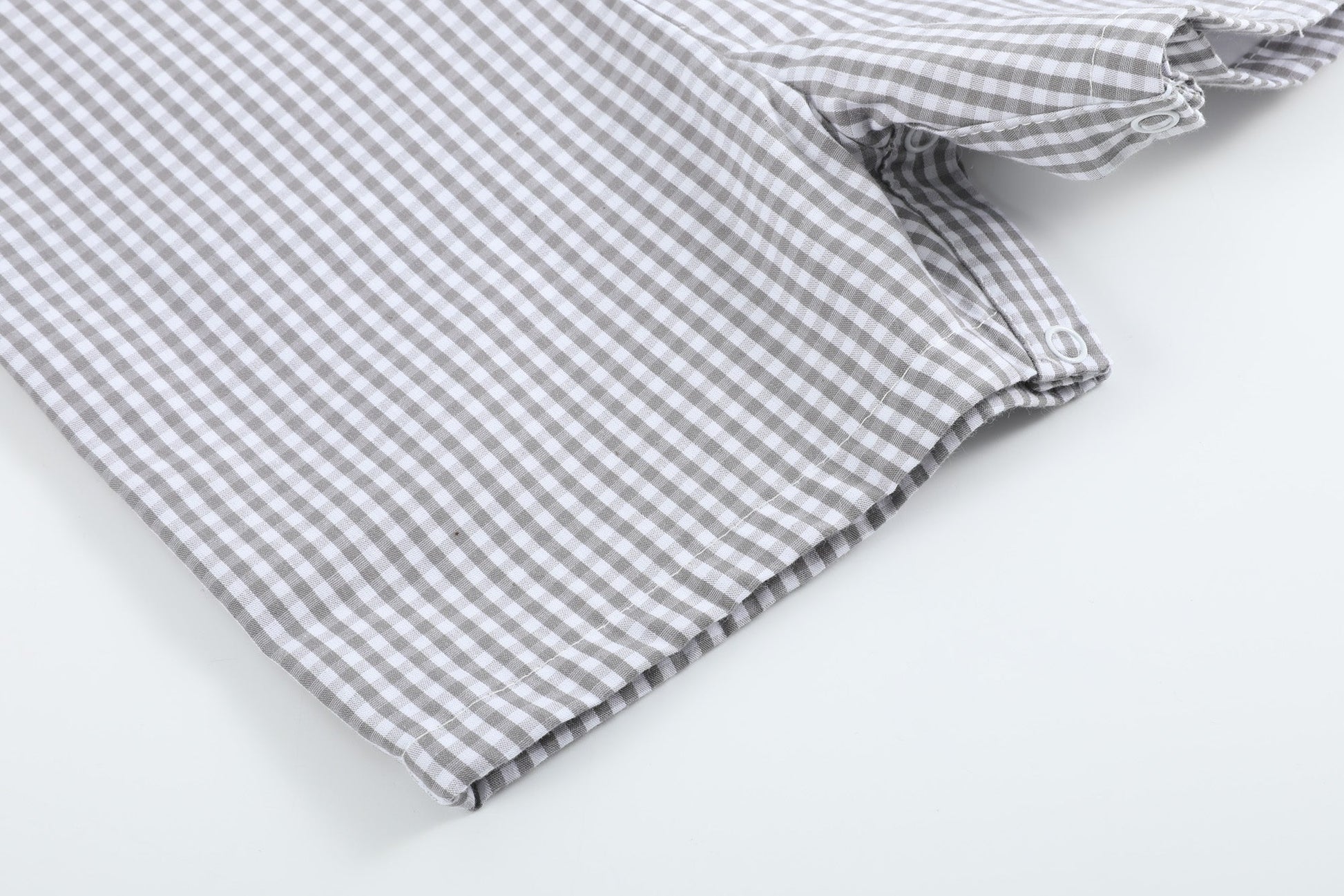 Gray Gingham Golf Shortalls - Abbies Place