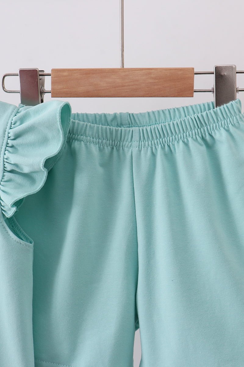 Green bunny applique shorts set - Abbies Place