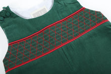 Load image into Gallery viewer, Green Christmas Smocked Overalls
