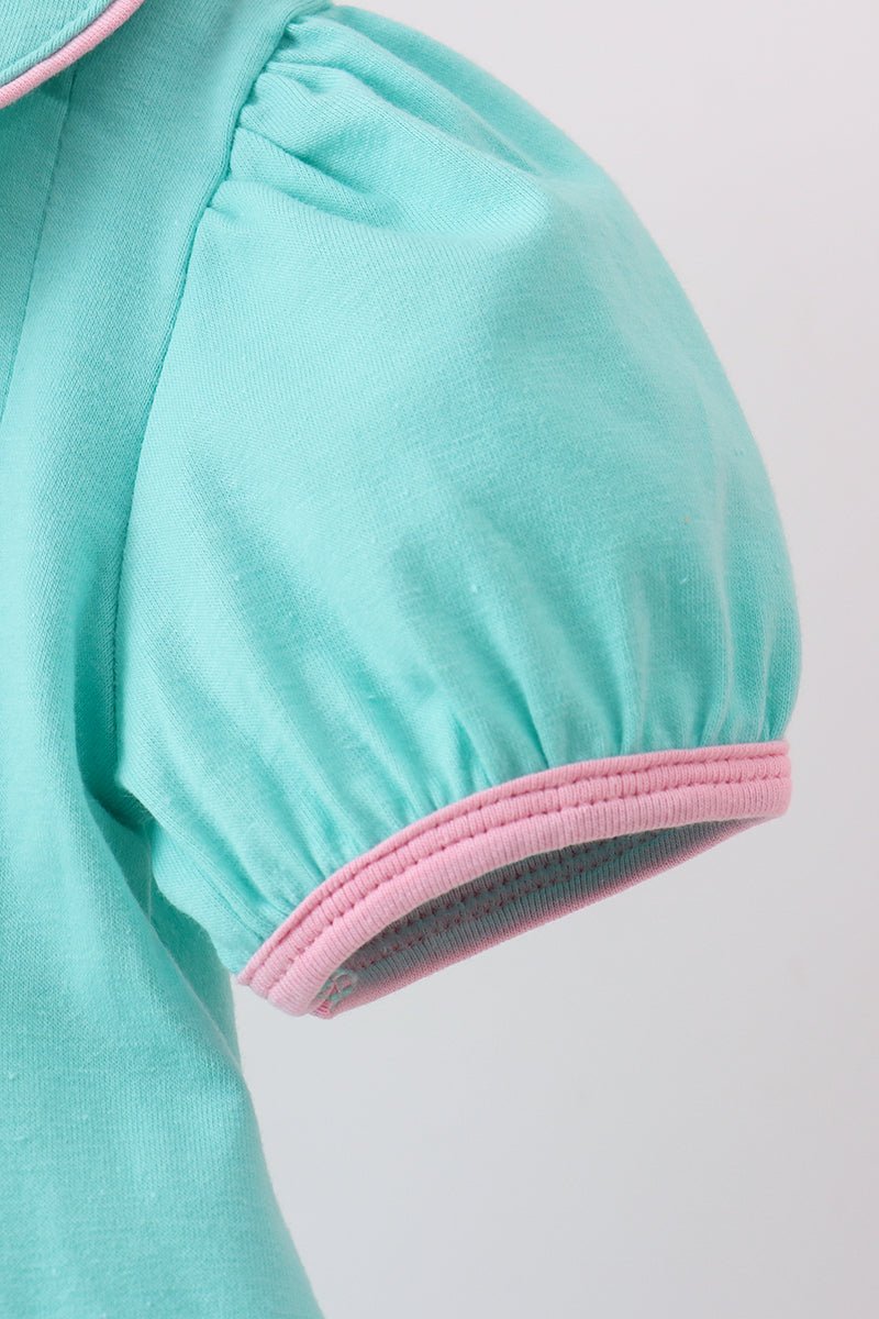 Green christmas tree embroidery bloomer set - Abbies Place