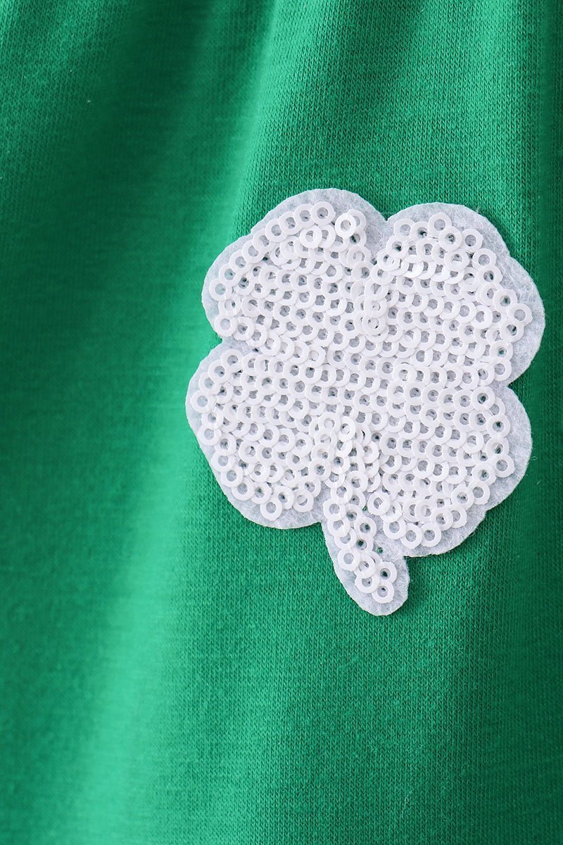Green clover sequin ruffle tiered dress - Abbies Place