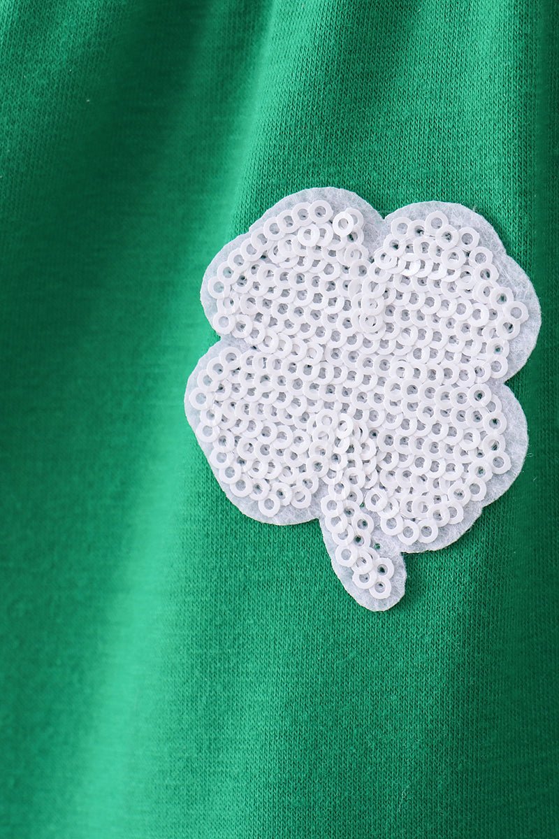 Green clover sequin ruffle tiered dress - Abbies Place