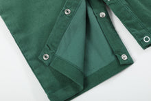 Load image into Gallery viewer, Green Corduroy Santa Smocked Overalls
