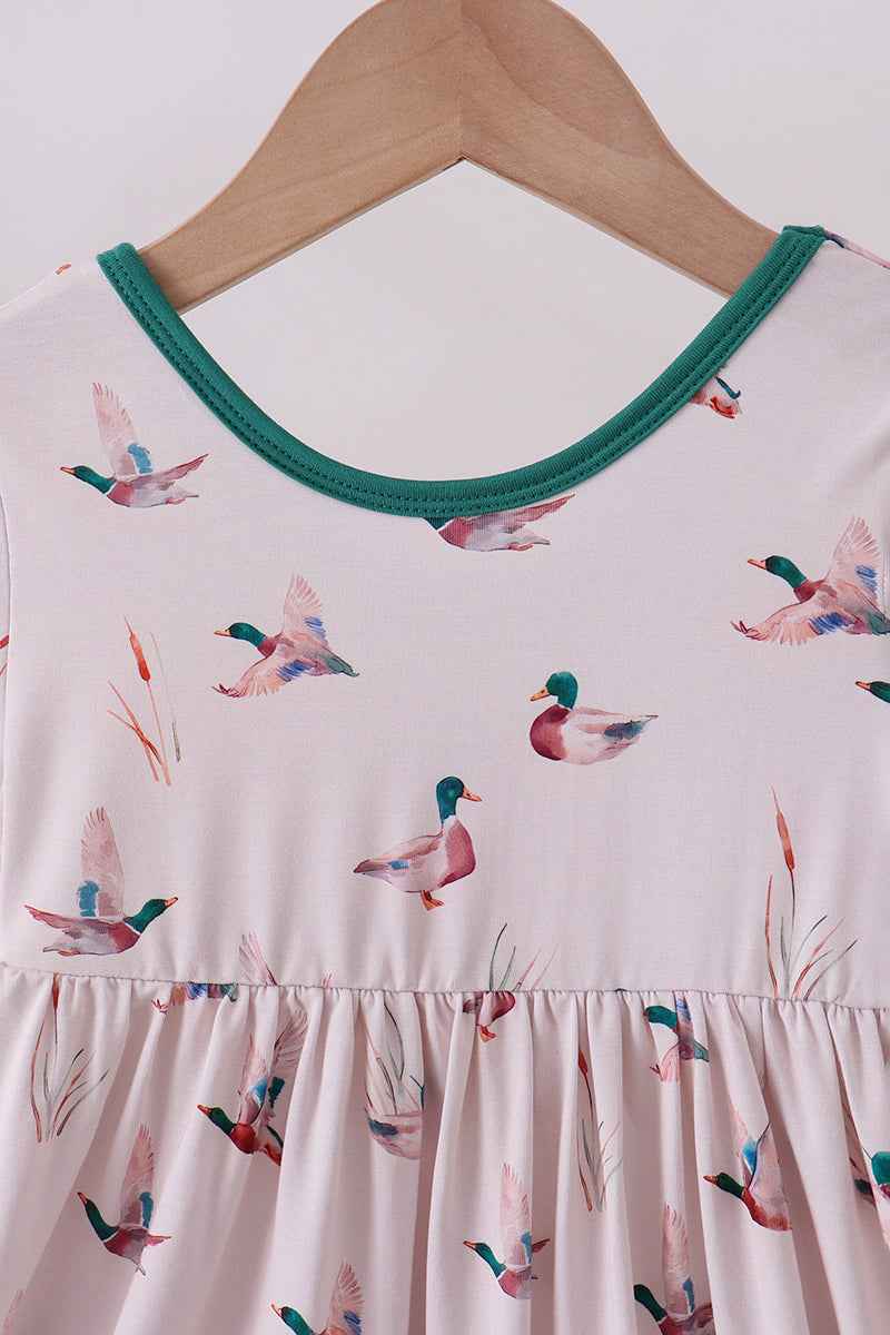 Green duck bamboo dress - Abbies Place