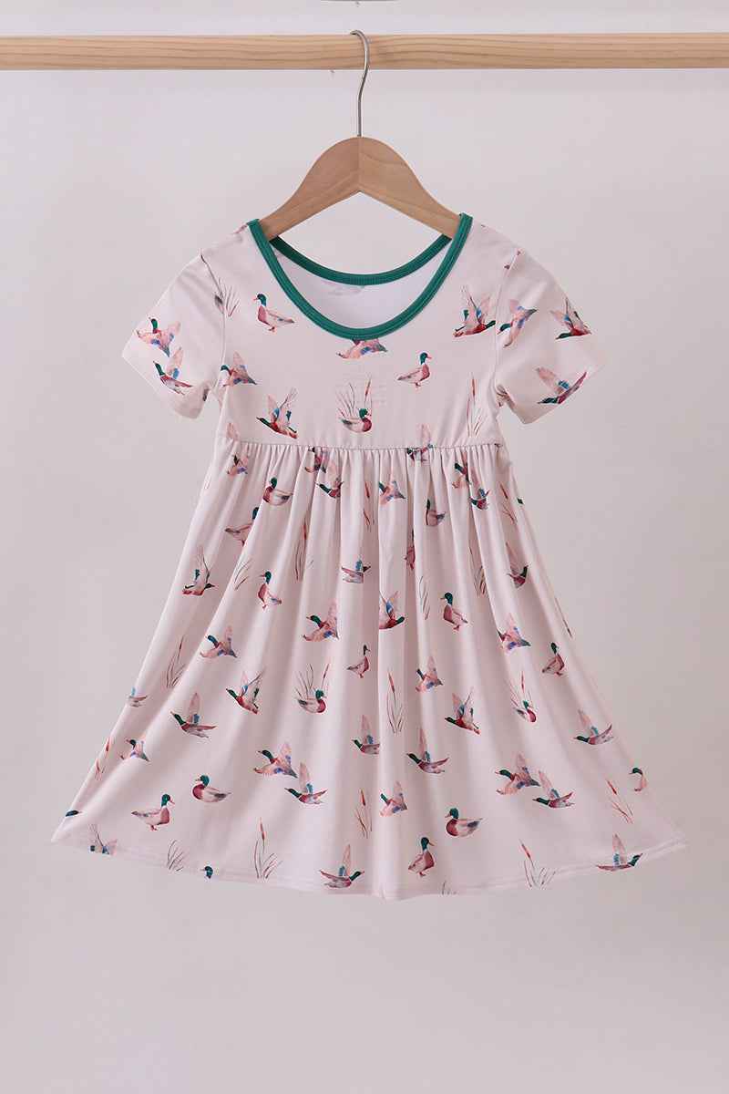 Green duck bamboo dress - Abbies Place