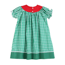 Load image into Gallery viewer, Green Gingham Watermelon Collar Bishop Dress
