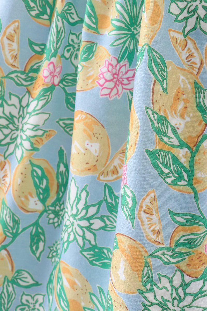 Green lemon smocked ruffle dress - Abbies Place