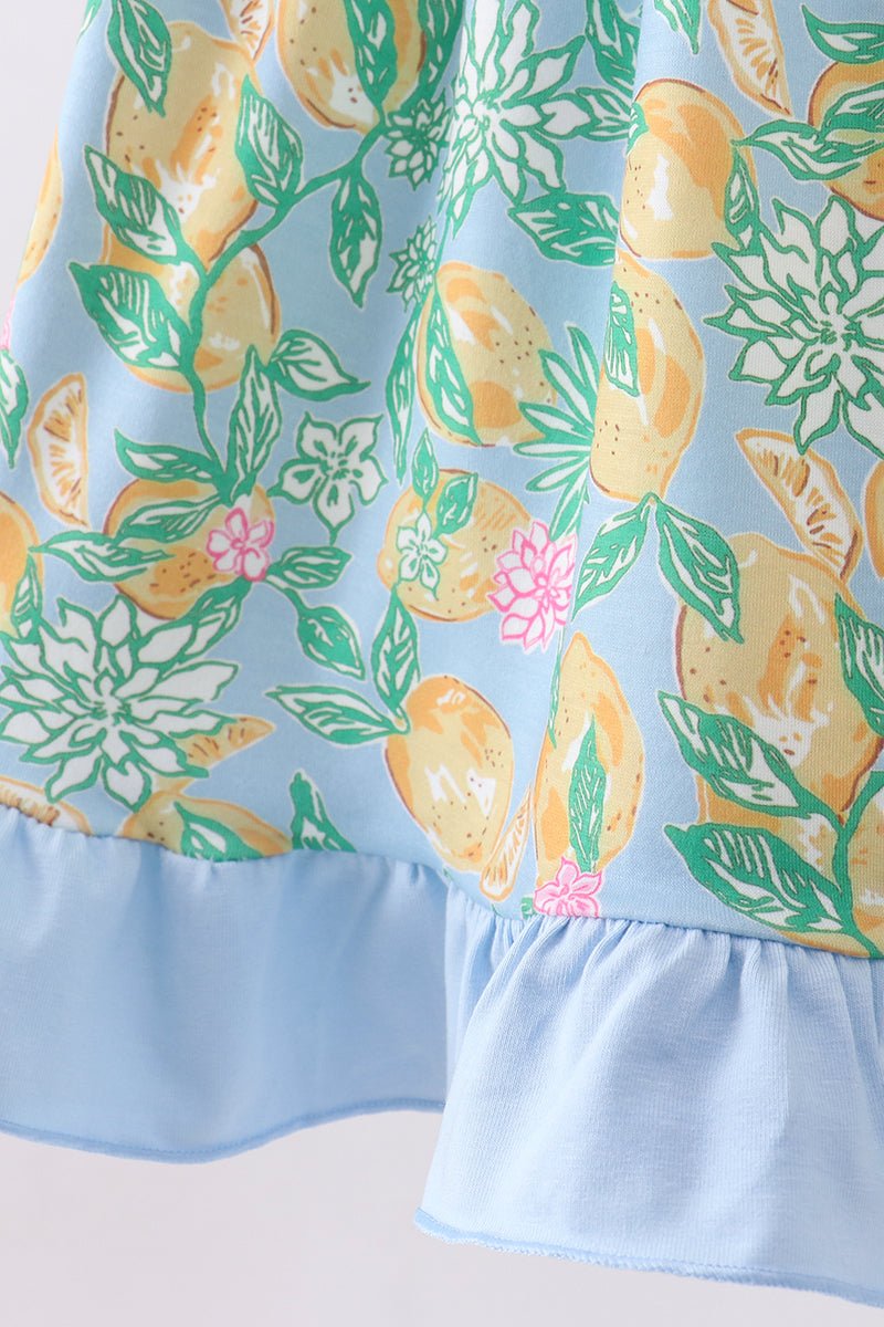 Green lemon smocked ruffle dress - Abbies Place