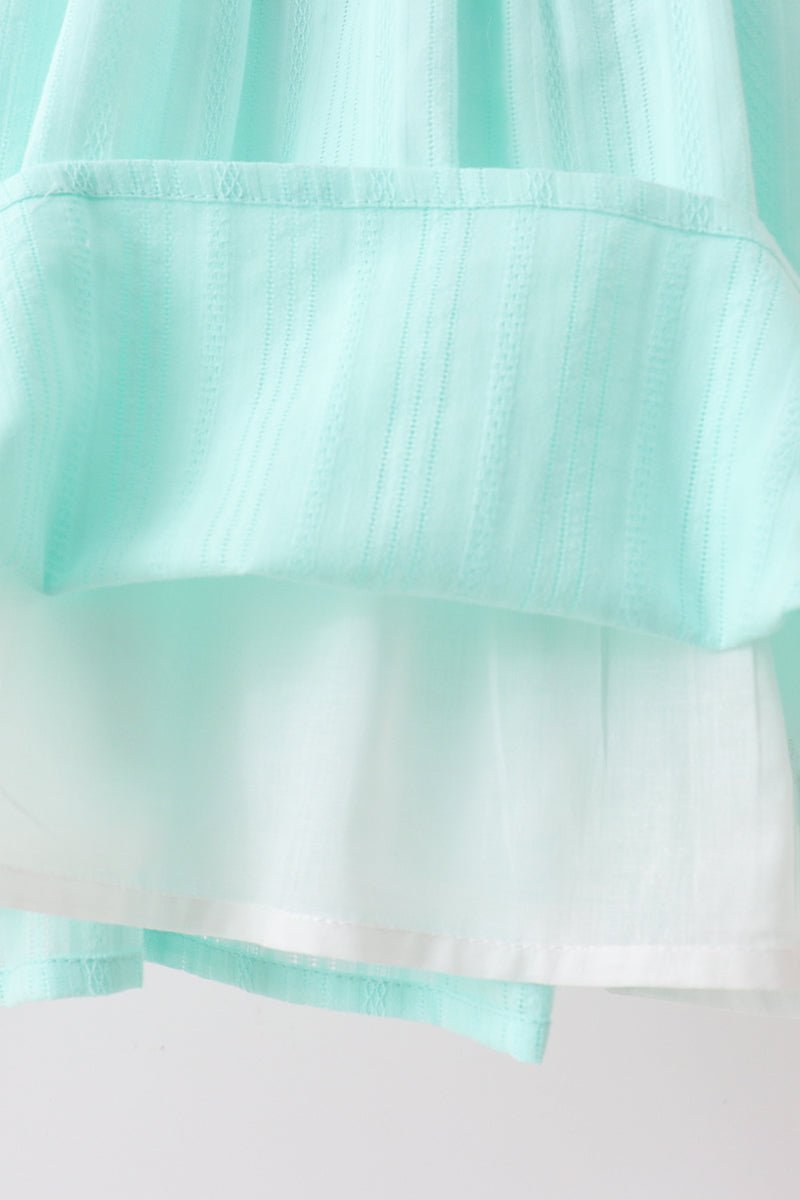 Green Marine Embroidered Jacquard Dress - Abbies Place