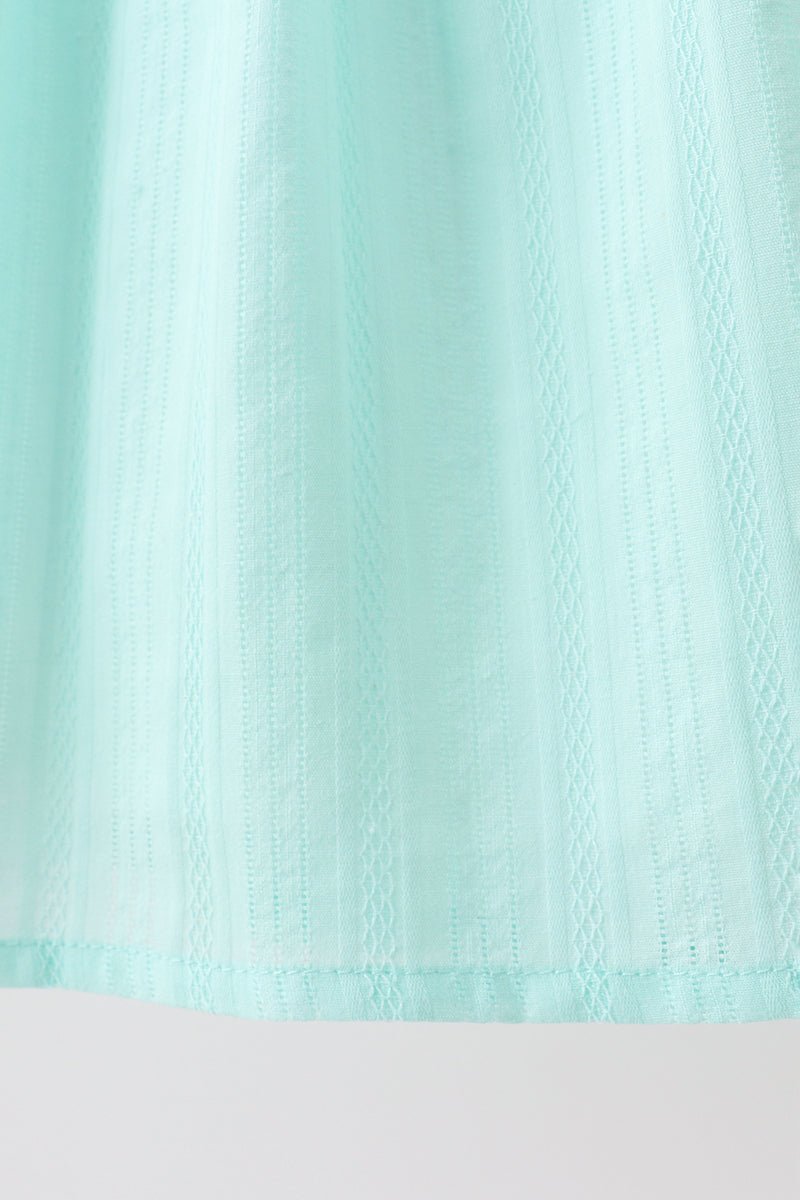 Green Marine Embroidered Jacquard Dress - Abbies Place