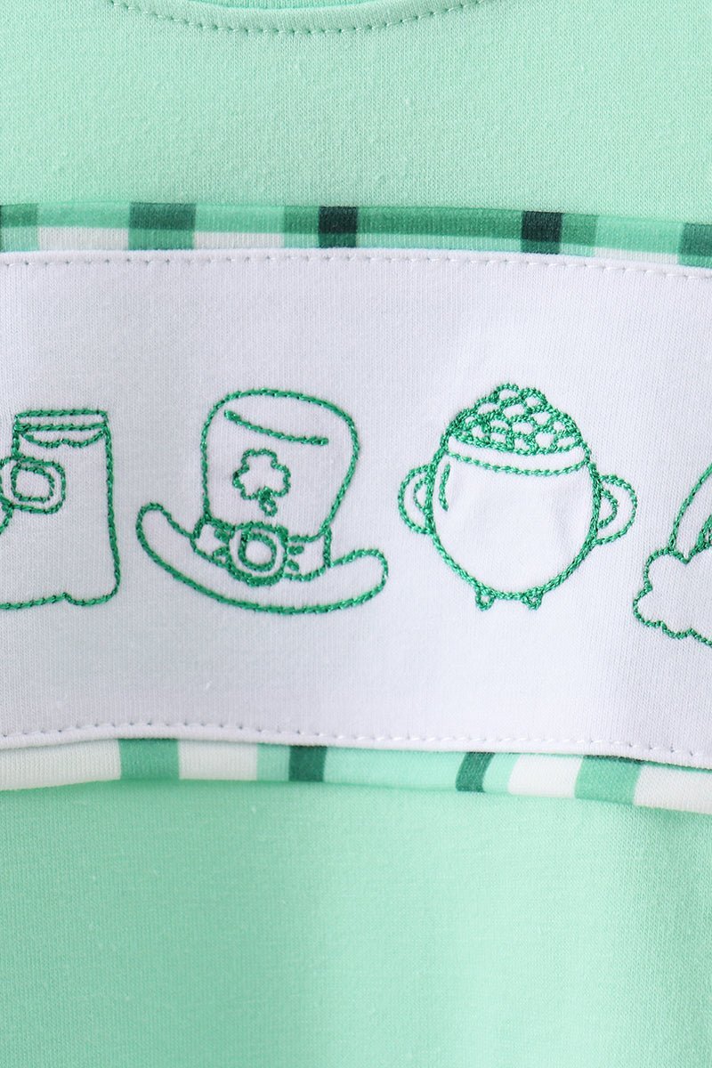 Green parade embroidery top - Abbies Place