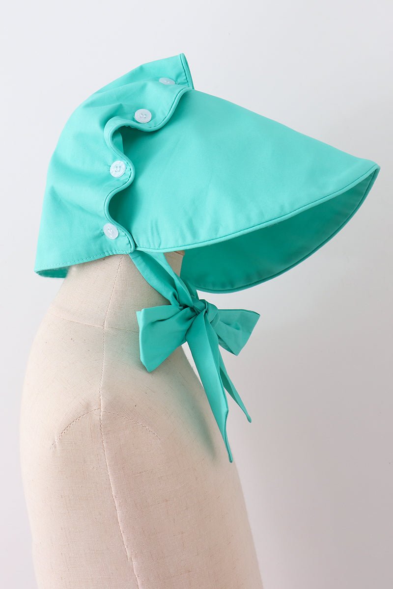 Green ruffle bow bonnet - Abbies Place