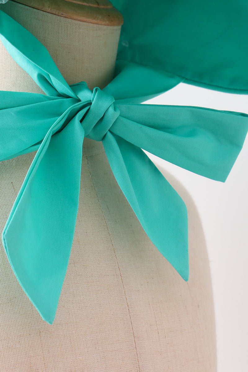Green ruffle bow bonnet - Abbies Place