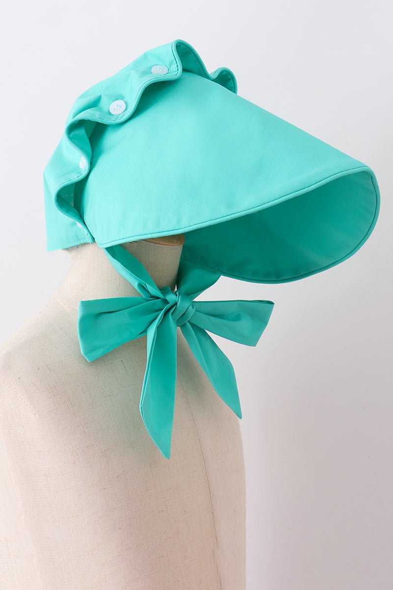 Green ruffle bow bonnet - Abbies Place